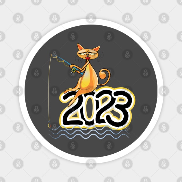 Happy New Year Cats 2023 Magnet by ArticArtac